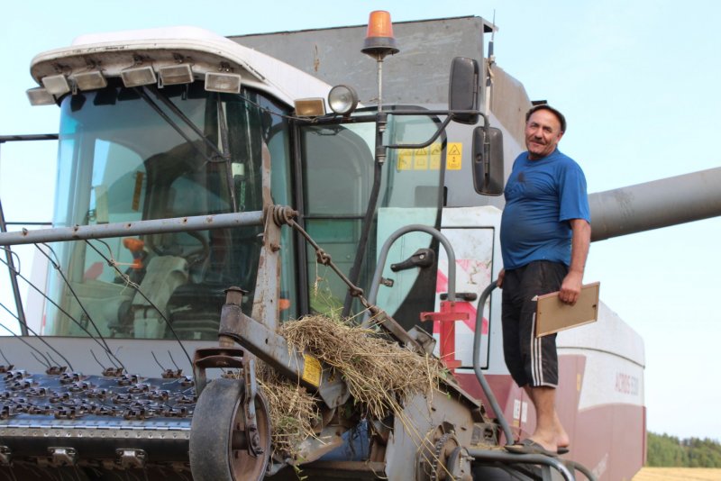 Уборка пшеницы комбайном