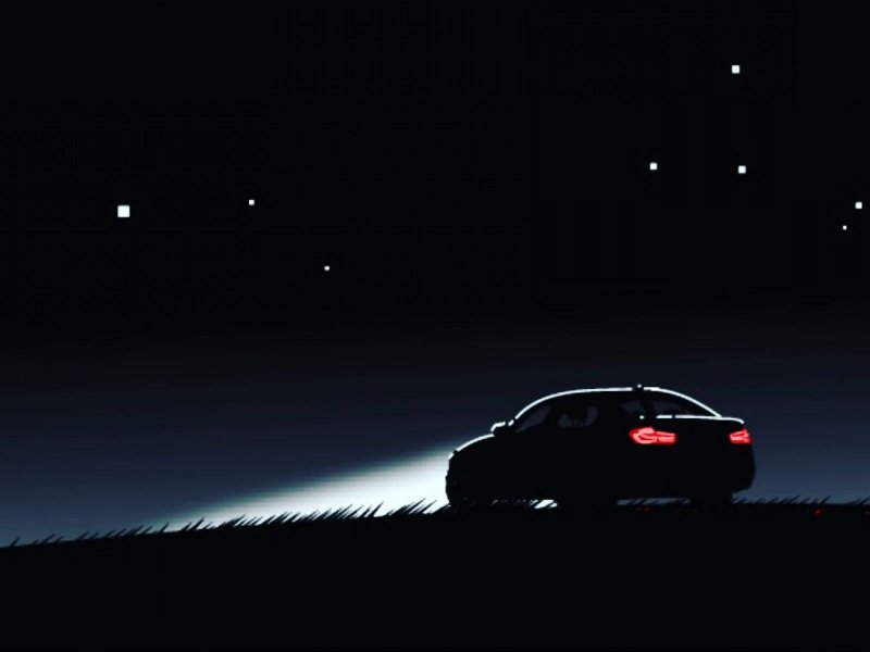 Силуэты автомобилей ночью
