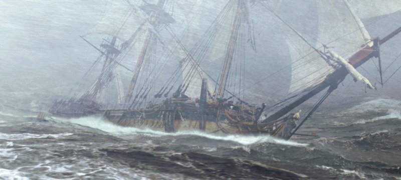 Корабль где сидят пираты Карибского моря рисунок