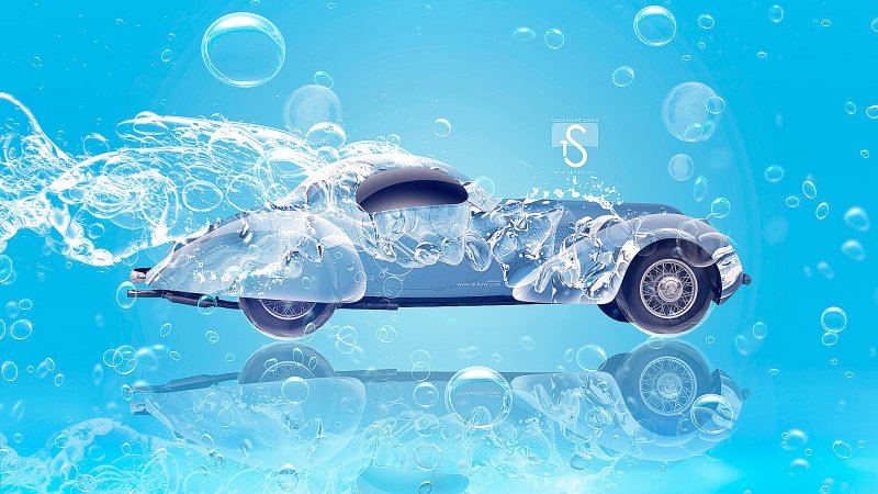 Автомобиль вода брызги