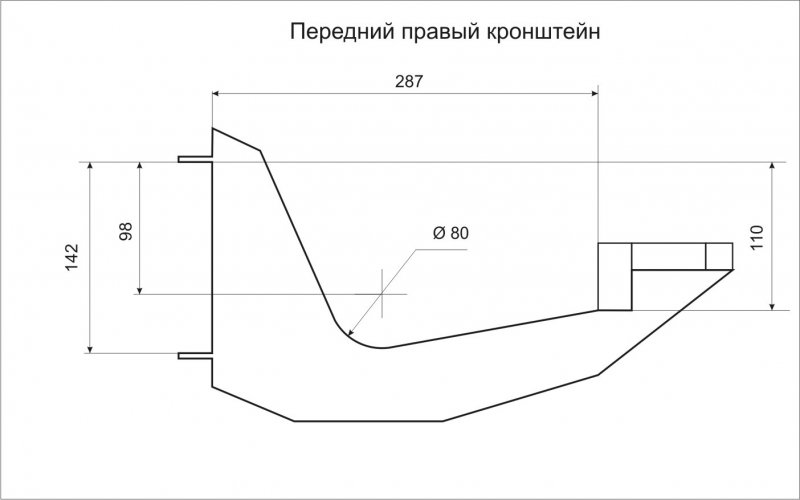 Чертеж силового бампера на Прадо 78