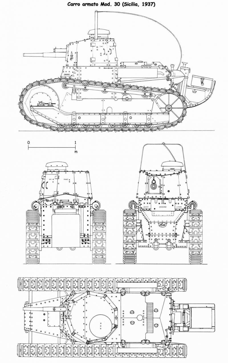 Чертежи танка Fiat 3000