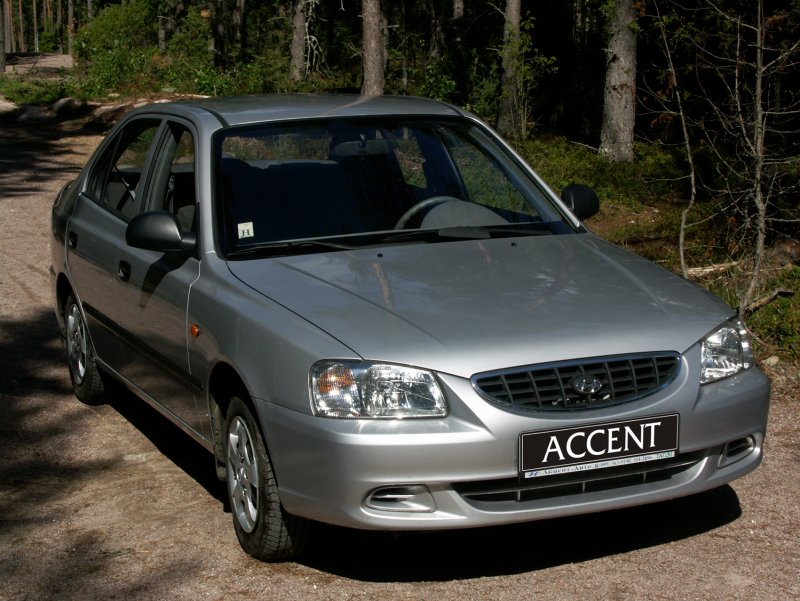 Hyundai Accent, 2003 синий
