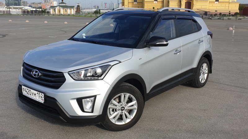 Хендай Крета серая с черной крышей