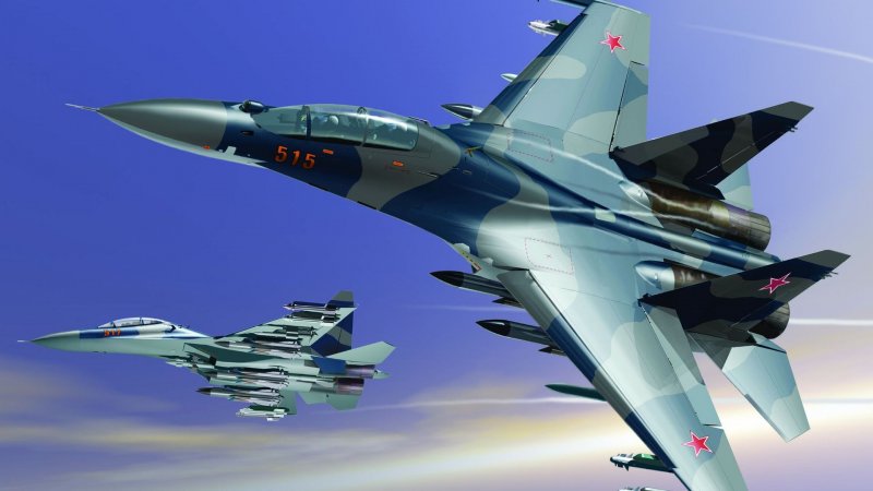 Военный самолет Су 30