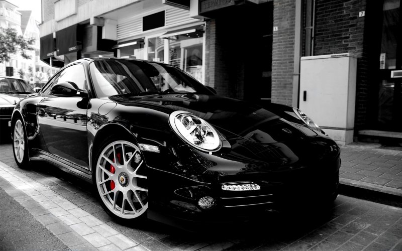 Porsche 911 черно белый
