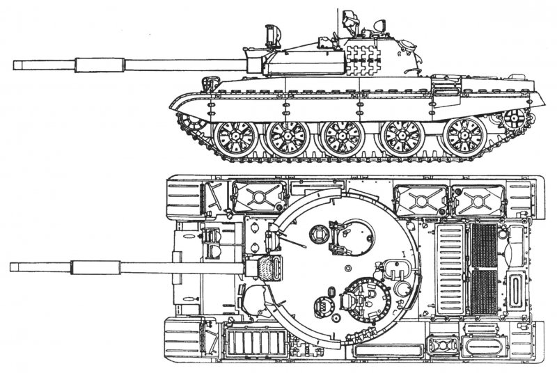 Танк т-62м чертеж
