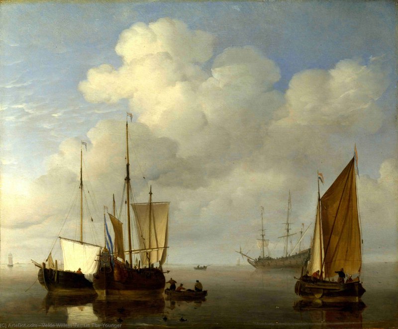 Виллем Ван де младший Вельде Dutch ships in a Calm
