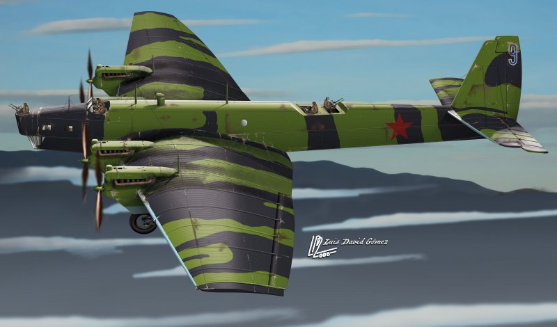 ТБ-3 бомбардировщик арт