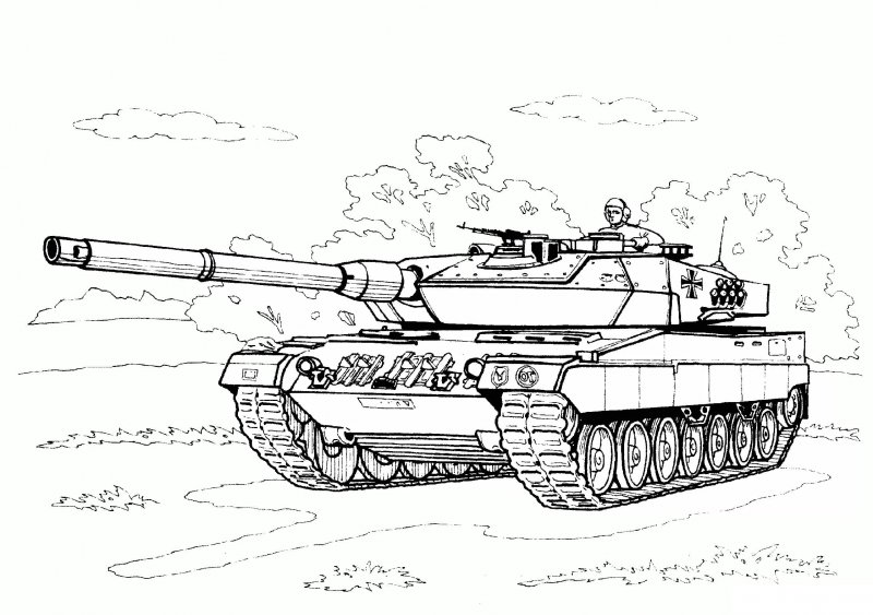 Раскраска танк леопард 2