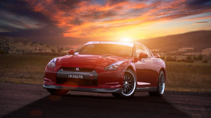 Nissan Skyline r35 красный