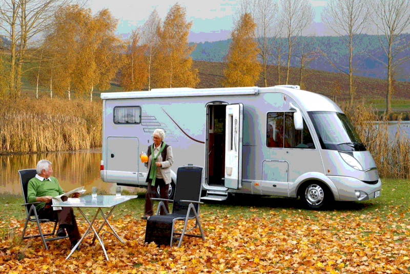 Hymer автодом в лесу