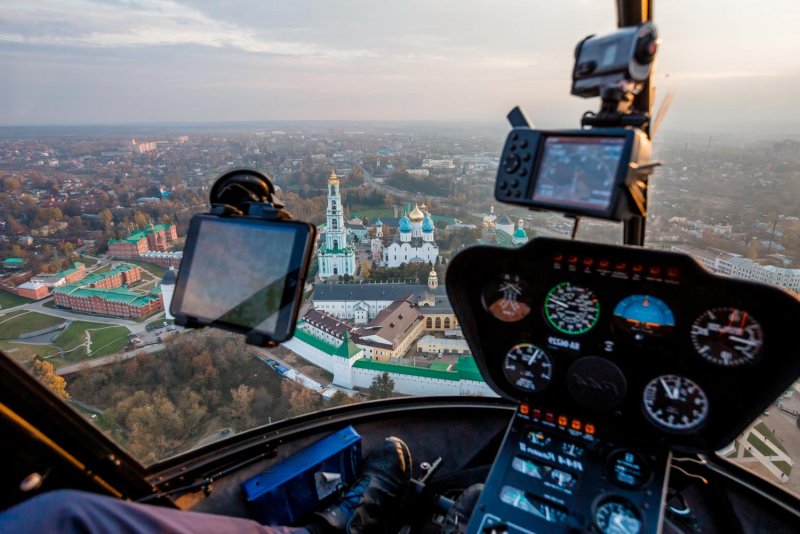 Вид из кабины вертолета