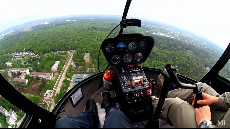 Robinson r44 из кабины