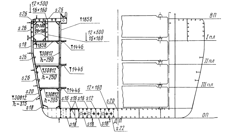 Чертеж мидель шпангоута
