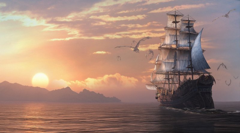 Корабль в море