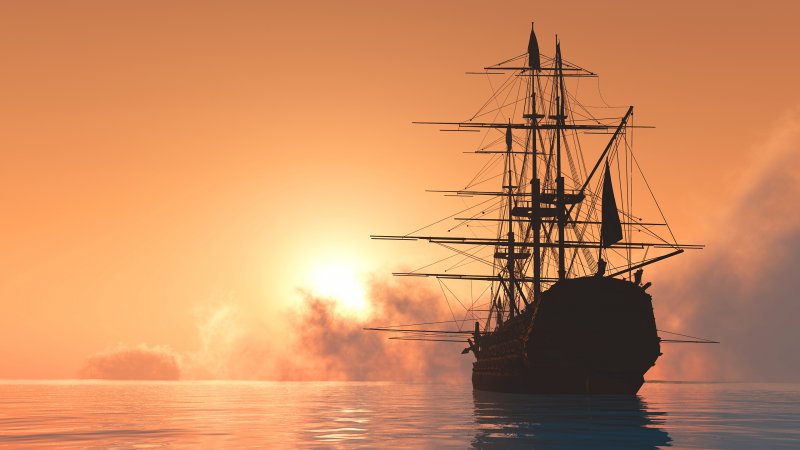 Корабль в море