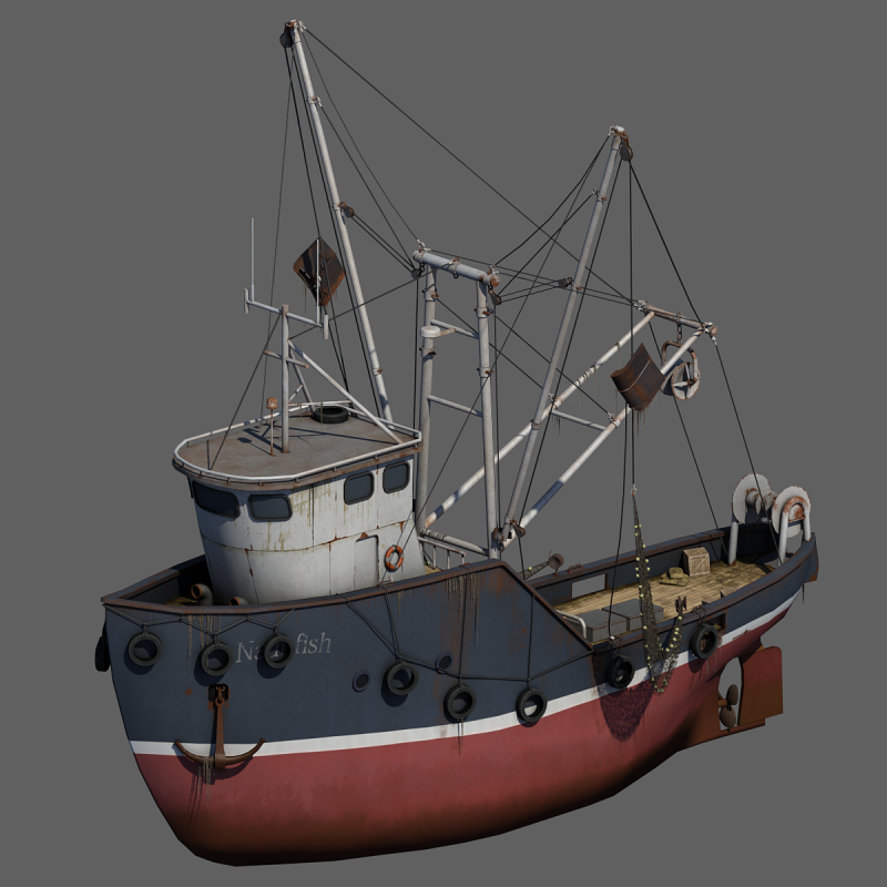 Boat 3d model Баркас