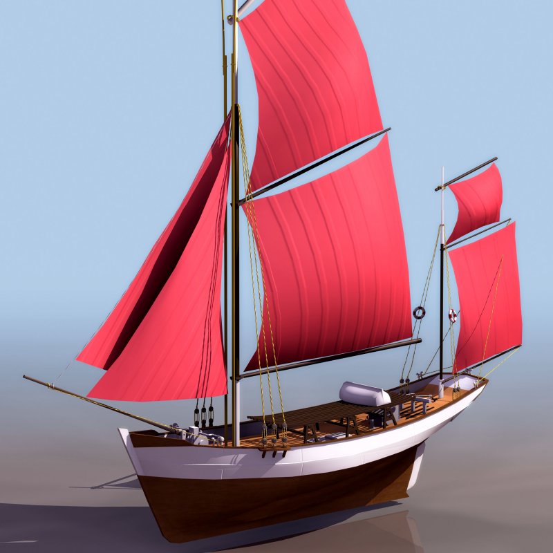 3d модель парусной яхты