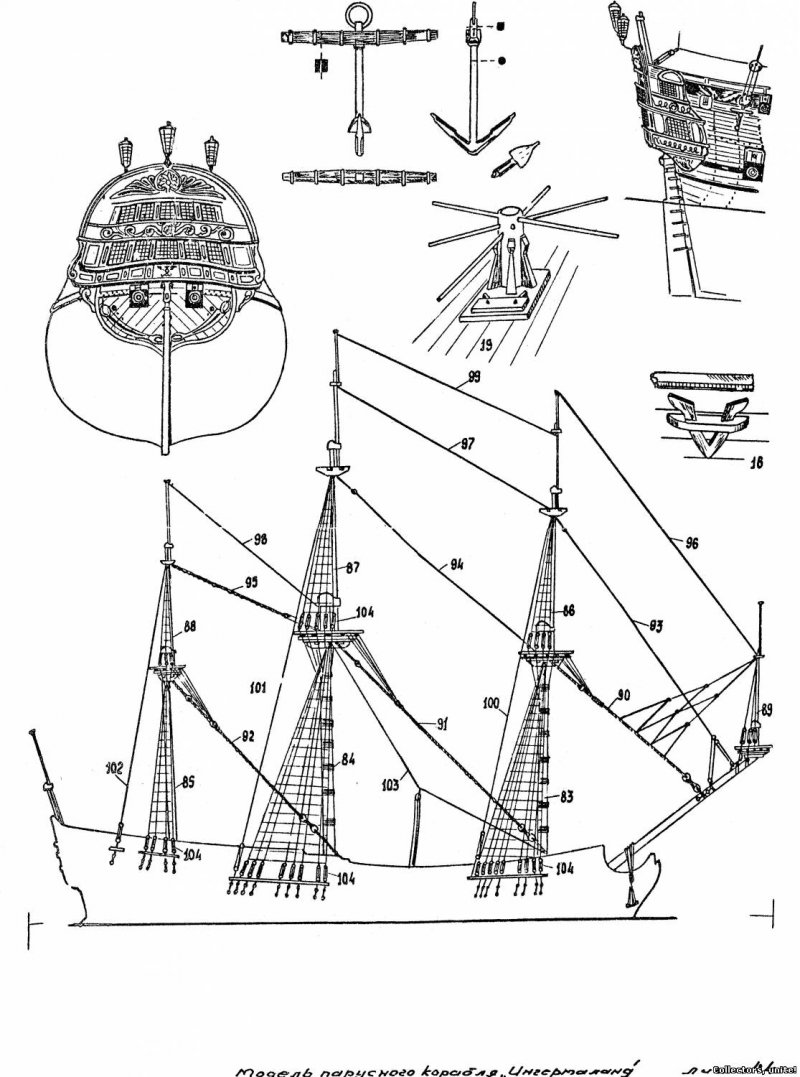 Ингерманланд линейный корабль 1715 чертежи