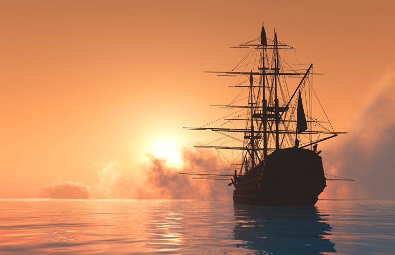 Парусник в море