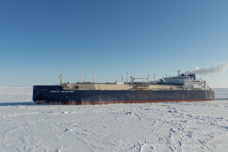 Газовоз «Кристоф де Маржери» и ледокол Ямал