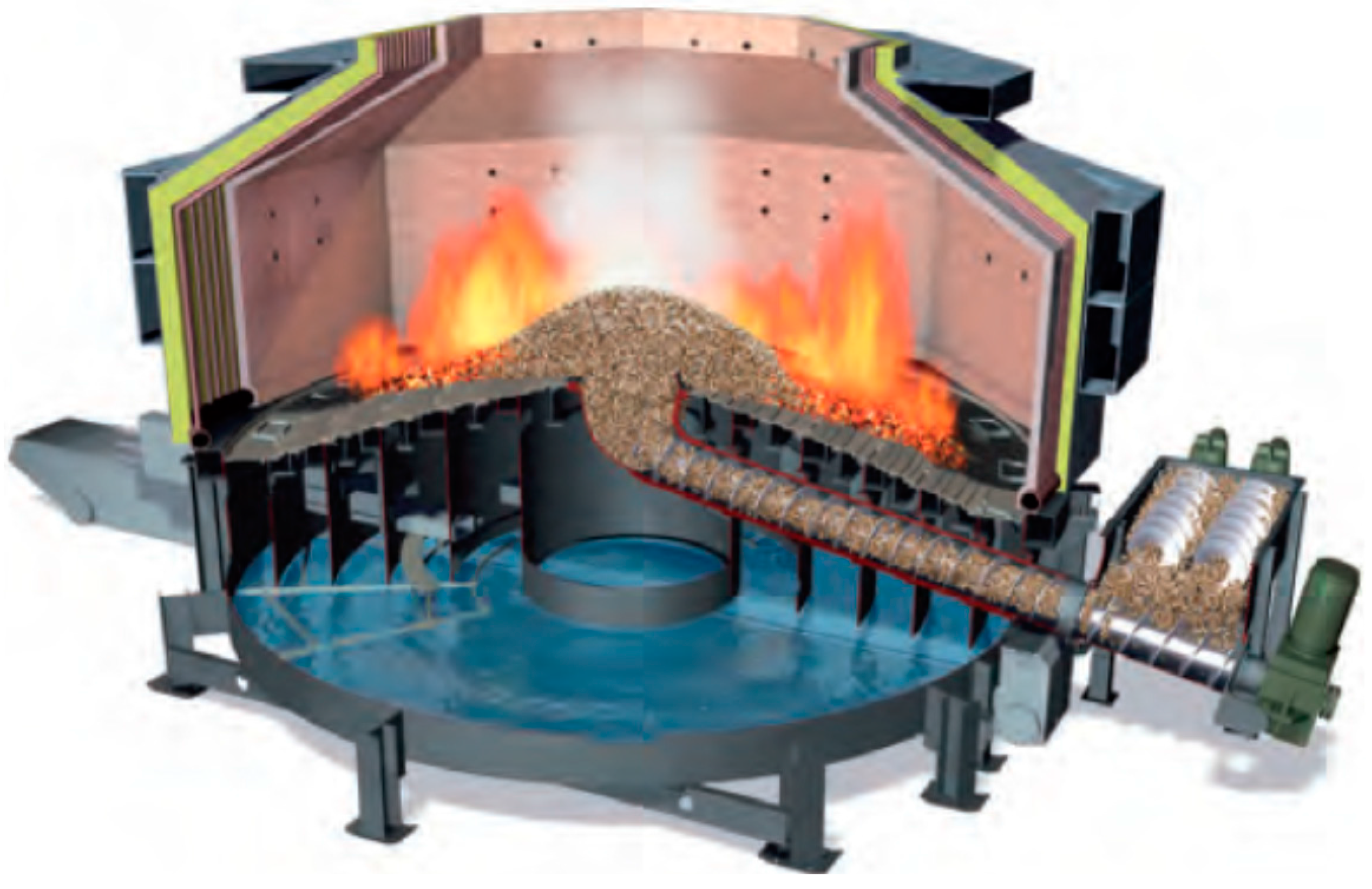 Технология сжигания. Топка Biograte. Угольная горелка 2 МВТ. Котел на щепе 10 МВТ. Промышленный котел 1.5 МВТ.