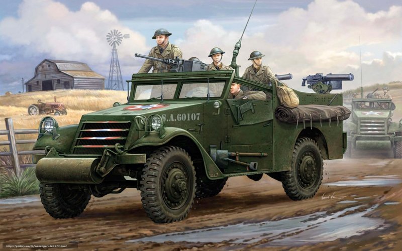 82451 БТР m3a1 Scout car 'White' early Version (Hobby Boss) 1/35