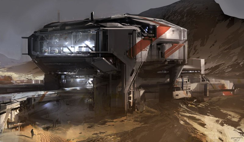 Город завод Sci Fi