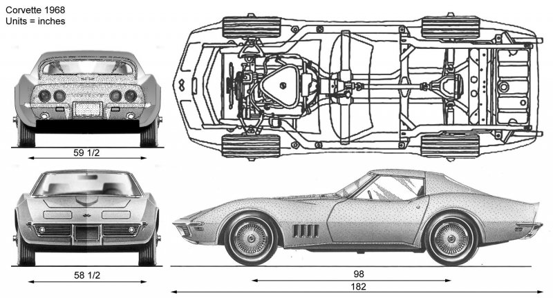 DELOREAN DMC-12 чертеж