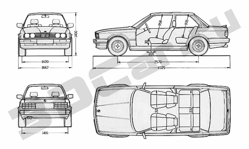 Автомобиль Bugatti Type 41 чертежи