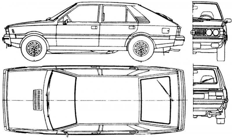 DELOREAN DMC-12 чертеж