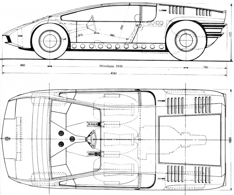 Автомобиль Bizzarrini Manta (1968) чертёж