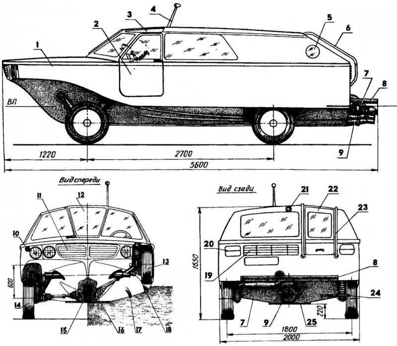 DELOREAN DMC-12 чертеж