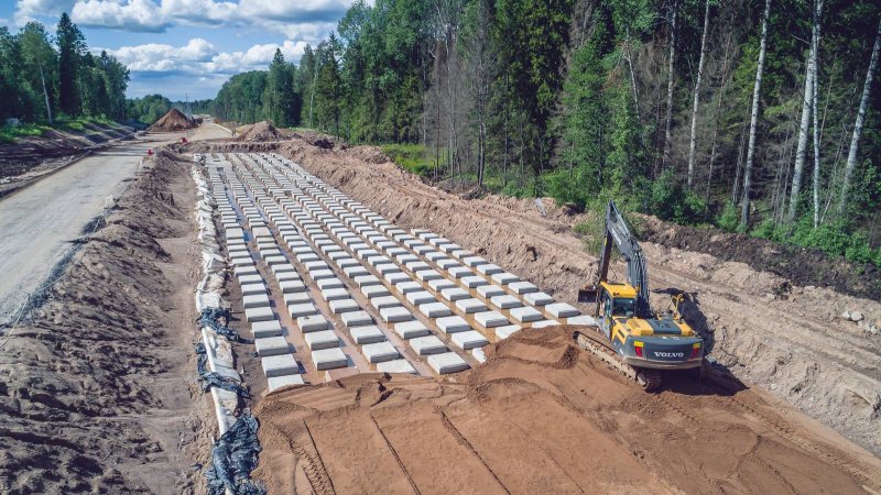При строительстве автомобильных дорог