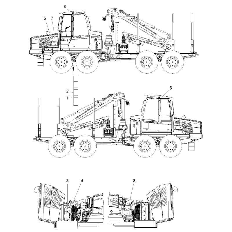 Чертеж форвардер Komatsu