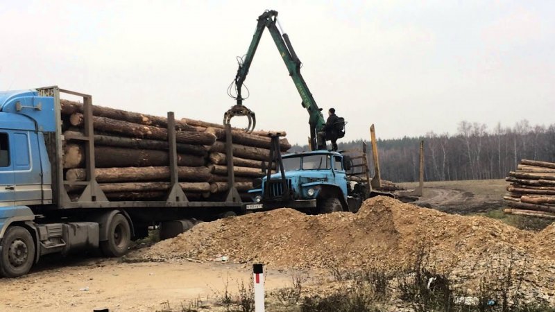 Урал лесовоз погрузка леса