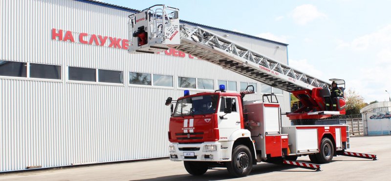 Пожарная автолестница ал-52 (КАМАЗ-65201)-130вр